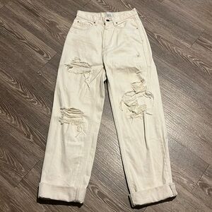 BDG White/cream Ripped Jeans